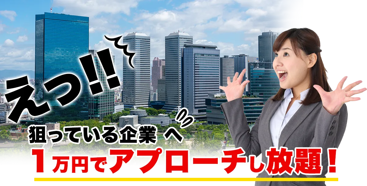 えっ!!狙っている企業 へ1万円でアプローチし放題！